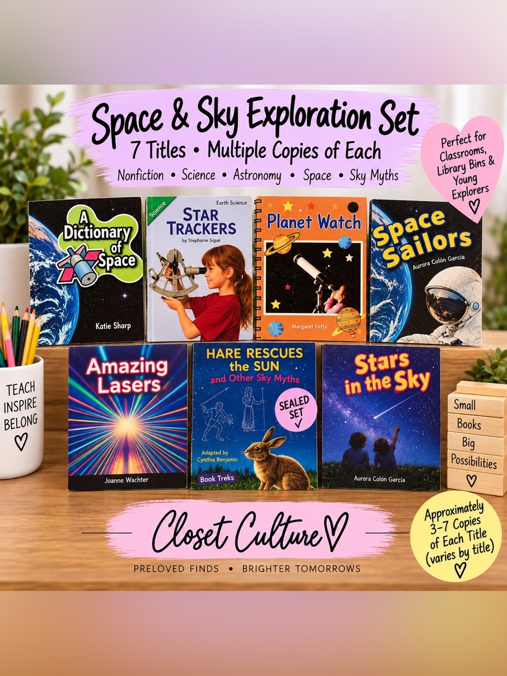Space & Sky Guided Reading Classroom Book Set – 7 Titles